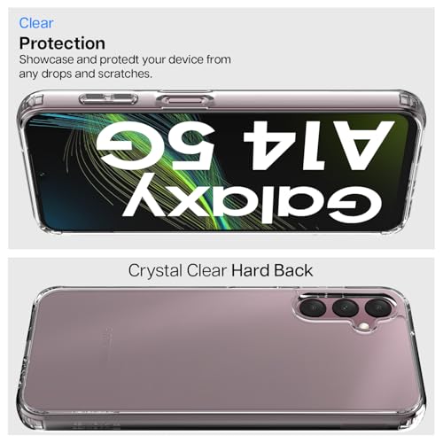 Image of KAPAVER Hybrid Shockproof Back Cover Case Compatible with Samsung Galaxy A14 (PC+TPU) (Clear)