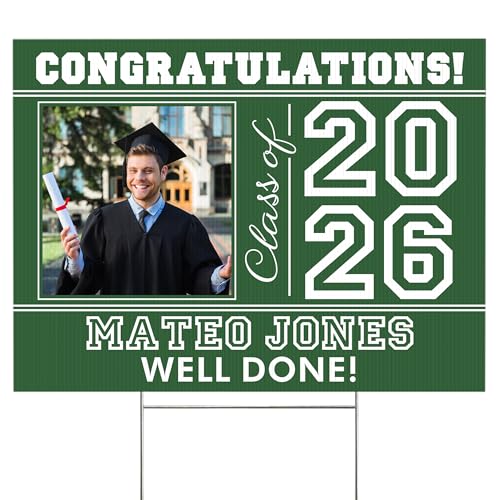 Let's Make Memories Personalized Graduation Yard Sign - Graduation Party Decorations - Class of 2025 - Large 18x24