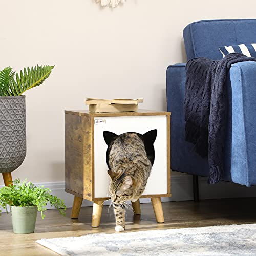 Pawhut Caseta de Madera para Gatos Casa para Gatos Interior Cuerva de Gatos con Cojín Lavable y Patas Elevadas 34x34x44,5 cm Marrón 2 ELEGANTE Y CON ESTILO: Caseta para gatos de diseño contemporáneo con acabado de color madera rústica y blanco. Combinará fácilmente con la decoración de tu hogar, integrándose como un mueble más allá donde lo coloques
COJÍN INCLUIDO: Esta caseta de gatos está equipada con un cojín suave y muy cómodo. Para que tu gato pueda tumbarse a descansar o dormir. El cojín se puede lavar por completo a máquina
FÁCIL DE MONTAR: Este producto requiere montaje, aunque solo te ocupará unos minutos. Para que tu mascota pueda disfrutar de su casita nada más recibirla ¡Es pan comido!
