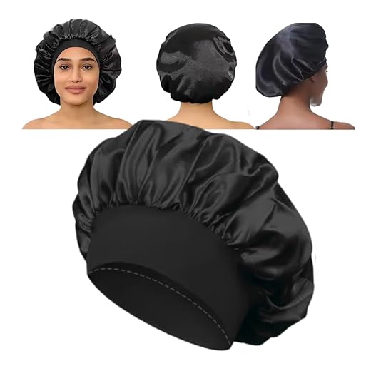 Touca de Cetim Dupla Face Grande Anti-Frizz, Confortável e Faixa Elástica Ajustável - E-FCS Store