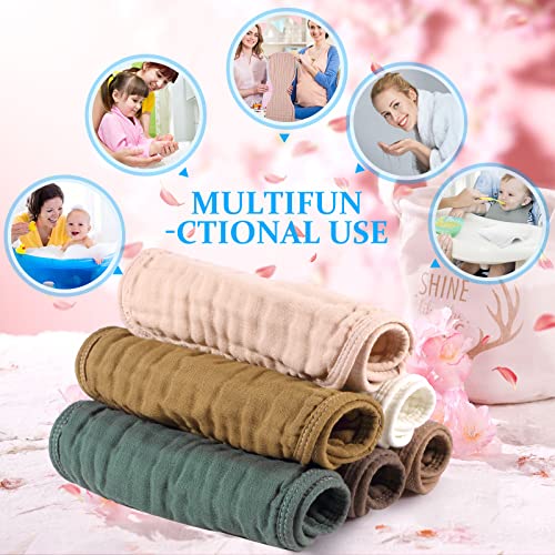 6 Pieces Baby Muslin Burp Cloths 9 X 20 Inch Burp Cloth Multi Colors Muslin Washcloths Diapers 6 Absorbent Layers Newborn Face Towels For Baby Boy Girl Unisex (Bright Colors) #TOP3