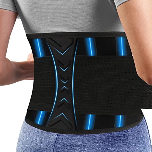 Sirabe Back Brace for Women Men Lower Back Pain Relief, Adjustable Back Support Belt with Lumbar Pad for Work Heavy Lifting, Breathable Lumbar Support Straps for Sciatica Herniated Disc(L)