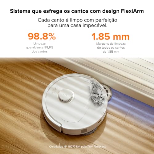 Robô aspirador de pó e passa pano Roborock Qrevo Pro, esfregão de cantos com design FlexiArm, lavage