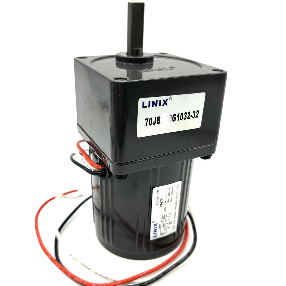 LINIX YN70-25 220 V CA 25 W 3 conductores motor de engranaje de giro fijo eje de salida Ø10 mm motor de condensador monofásico
