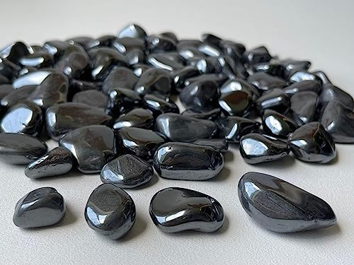 Image of GAF TREASURES 1 /2 LB Hematite Tumbled Stones, Polished Natural Hematite Gemstone, Hematite Healing Crystals (Hematite)