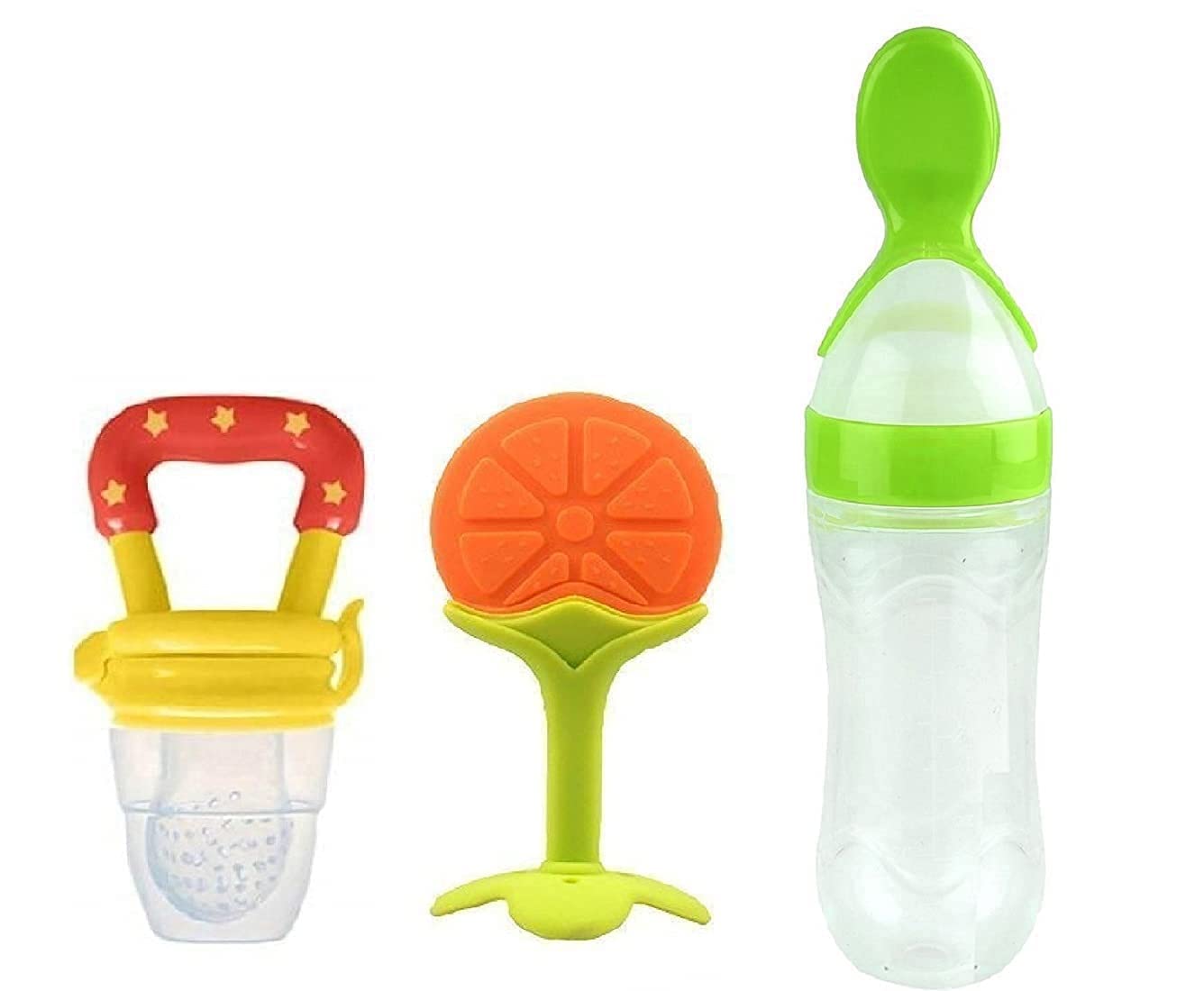 Combo of Baby Silicone Food Nibbler for Fruit Food Feeder & Fruit Teether, Pacifier Nibbler for 6 to 12 Months Baby (Combo-Type 2)-image-45