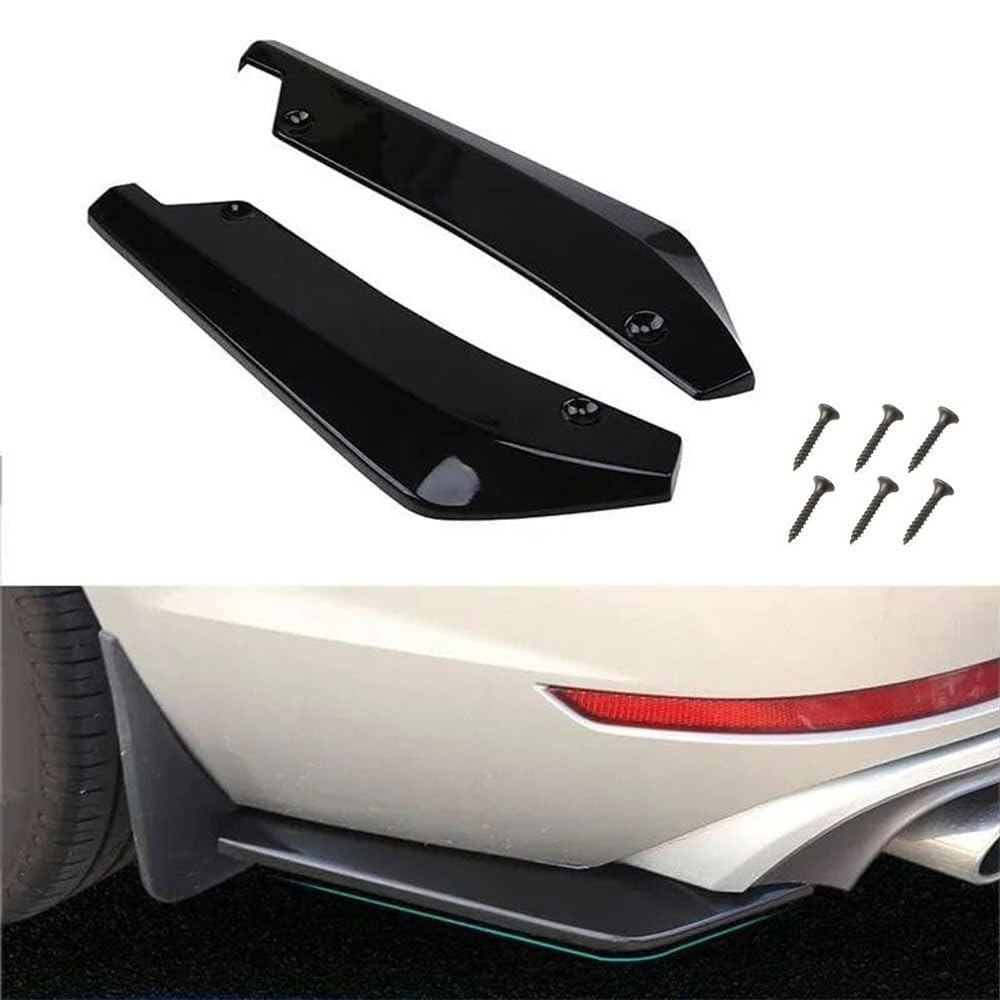 ZCZMAD 2Pcs Rear Bumper Lip Splitter for Ford Focus St Mk4 Focus Mk2 S Focus MK2 MK3 MK4 Focus MK2, Auto Side Fender Skirt Splitter Canard Protector, Wrap Angle Spoiler with 6 Bolts,A-Black