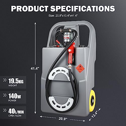 image for DNA MOTORING Portable Fuel Tank Caddy 26 Gallon 100L 12V Diesel Transf