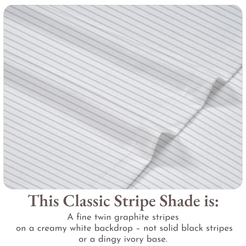 Image of California Design Den King Bed Sheets Stripe Set, 100% Cotton Deep Pocket King Sheets & Pillowcase Set, Soft Sateen Weave - Classic Stripe