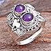 Kanika Jewelry Trove 925 Sterling Silver Amethyst Handmade Wedding Ring for Women