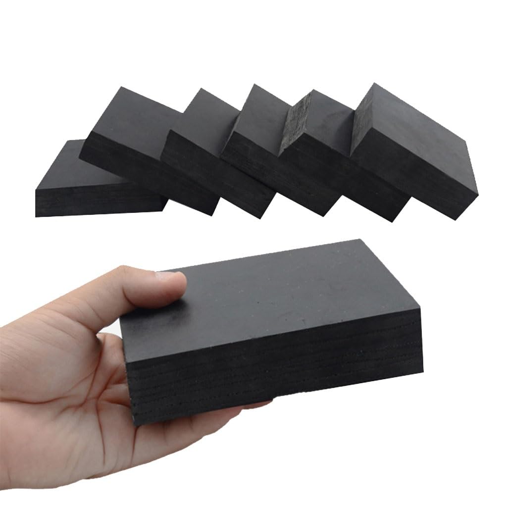 1pcs 10mm 15 20 50mm Black Rubber Sheets Damping Gasket Pad, 50x50 100x100 200x200 Mm Shock-absorbing Rubber Square Plate(50mm x 50mm x 10mm)