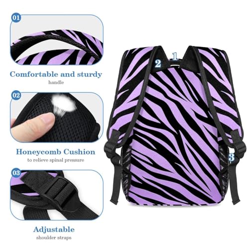 Sac à dos de grande capacité violet pour ne plus manquer de place à l'école - 4