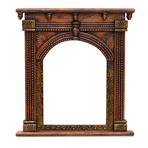 Image of DESERT ART Traditional Hand-Painted Wooden Jharokha Wall Art Frame 9 * 12 - Decorative Wall Hanging for Living Room, Bedroom, Hall, Office