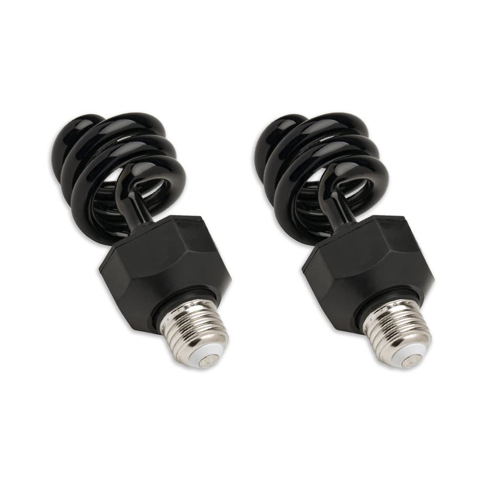 lumenivo 13W CFL Blacklight Bulb Spiral Black Light CFL Bulb E26 Medium Screw Base for Halloween, Party, Decorative Lighting - Glow in The Dark Effect - 120V - 2 Pack