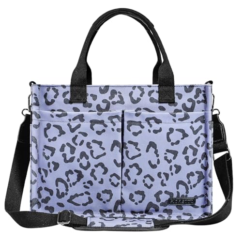 Image of FIORETTO Womens Canvas Tote Bag Purse with Individual Compartment, Zipper Top, Reinforced Bottom & Luggage Sleeve