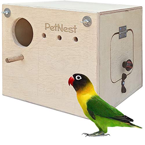 Image of PetNest Breeding Box Bird Nest with Perch for Lovebird Standard, 1 Piece