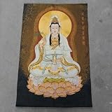 FENNYYAR Tibet Silk Thangka Hängemälde Fengshui Guanyin, 90 cm, Bodhisattva, buddhistisches Kunstwerk, Heimdekoration