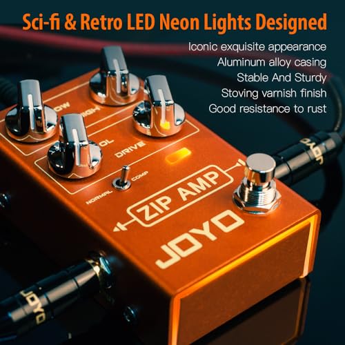 Image of JOYO Compression Overdrive Guitar Pedal, 3-Mode COMP Toggle from Clean Boost to Rich Crunch with 2-Band EQ, True Bypass (ZIP AMP R-04)