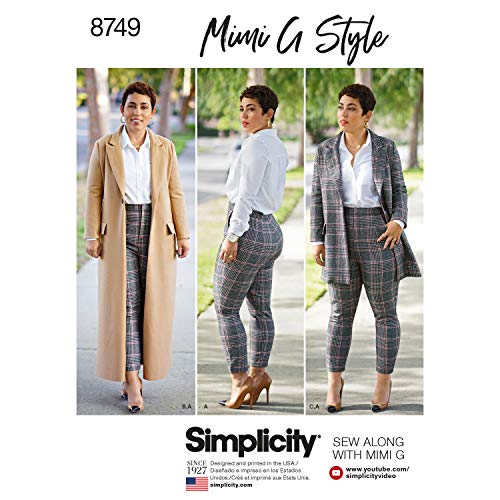 Simplicity 8749 Misses'/Women's Mimi G Style Coat and Pants BB (Sizes 20W-28W) Multi