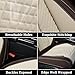 Coverado Leather Car Seat Covers Full Set, 5 Seats Waterproof Seat Covers for Cars Front and Rear Seat Cushions Protectors Universal Fit Most Vehicles (Bronw&Beige)