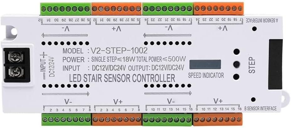 Plastic 32Ch Led Staircase Motion Sensor Controller For Strip Lighting Adjustable Upto 32 Steps Lighting Controller, 1 Mile, White