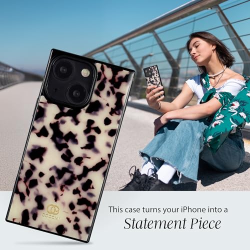 Image of COCOMII Rectangle for iPhone 15 Case, Ivory Tortoiseshell