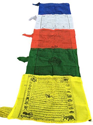 Banderas de oración tibetana gran Multi Color Vertical por manos de Tíbet