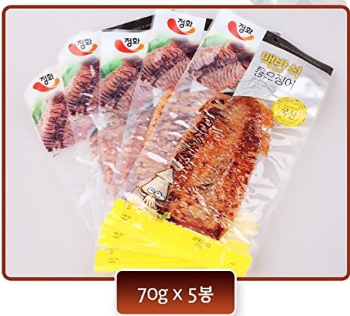 Dried Seasoned Squidelvan Grilled Squid (70g X 5pcs) Nutritional Snacks Korean Simple Food Korean Seafood