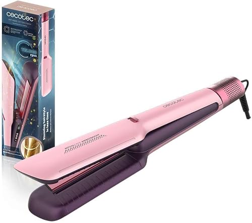 Cecotec Piastra Asciugacapelli Air Lisse Cotton Candy. Motore Brushless 600W, da Bagnati a Asciutti, Temp. Máx 230ºC, Ionica e Air&Care, Filtro Estraibile, Schermo, Blocco Piastre, Protegge i Capelli