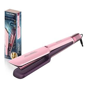 Cecotec Plancha de Pelo con Aire Air Lisse Cotton Candy. 600W, Protege el Cabello, Tecnología Iónica, Keratina y Aceite Argán, 3 Modos y Motor BLDC, Todo Tipo Cabellos, 3 Temperaturas y 3 Velocidades