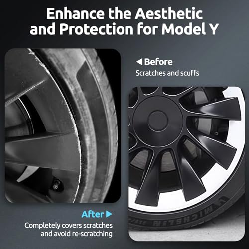 Wheel Rim Protector for Tesla Model Y 20 Inch Induction Wheels All-in-one Car Tire Trim Rings Rim Case Hubcaps Wheel Cover 2020-2024 Model Y Accessories by TNIRV - Image 2