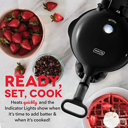 Dash Flip Belgian Waffle Maker With Non-Stick Coating For Individual 1" Thick Waffles – Black #TOP2