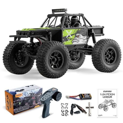FMS RC Crawler 1/24 Lemur FCX24 4 Wheel Drive RC Rock Buggy, 2.4Ghz 380mAh Hobby Grade RC Car Model