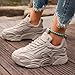 Flying Weaving Sneakers Women Fall and Winter Fashion Round Head Lace Up Casual Shoes Thick Bottom Men Water Shoe (Grey, 7)