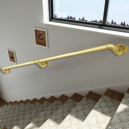Support de main courante d'escalier en fer noir style conduite d'eau