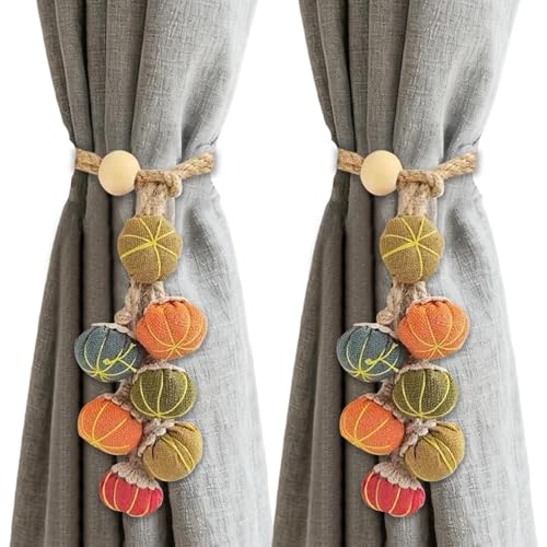 Genérico Sujetacortinas - Accesorios Festivos para Cortinaje De 2 Piezas | Sujetadores De Cortina Estilo Rustico,para Dormitorio Sala De Estar Exterior Interior Halloween Acción De Gracias Otoño