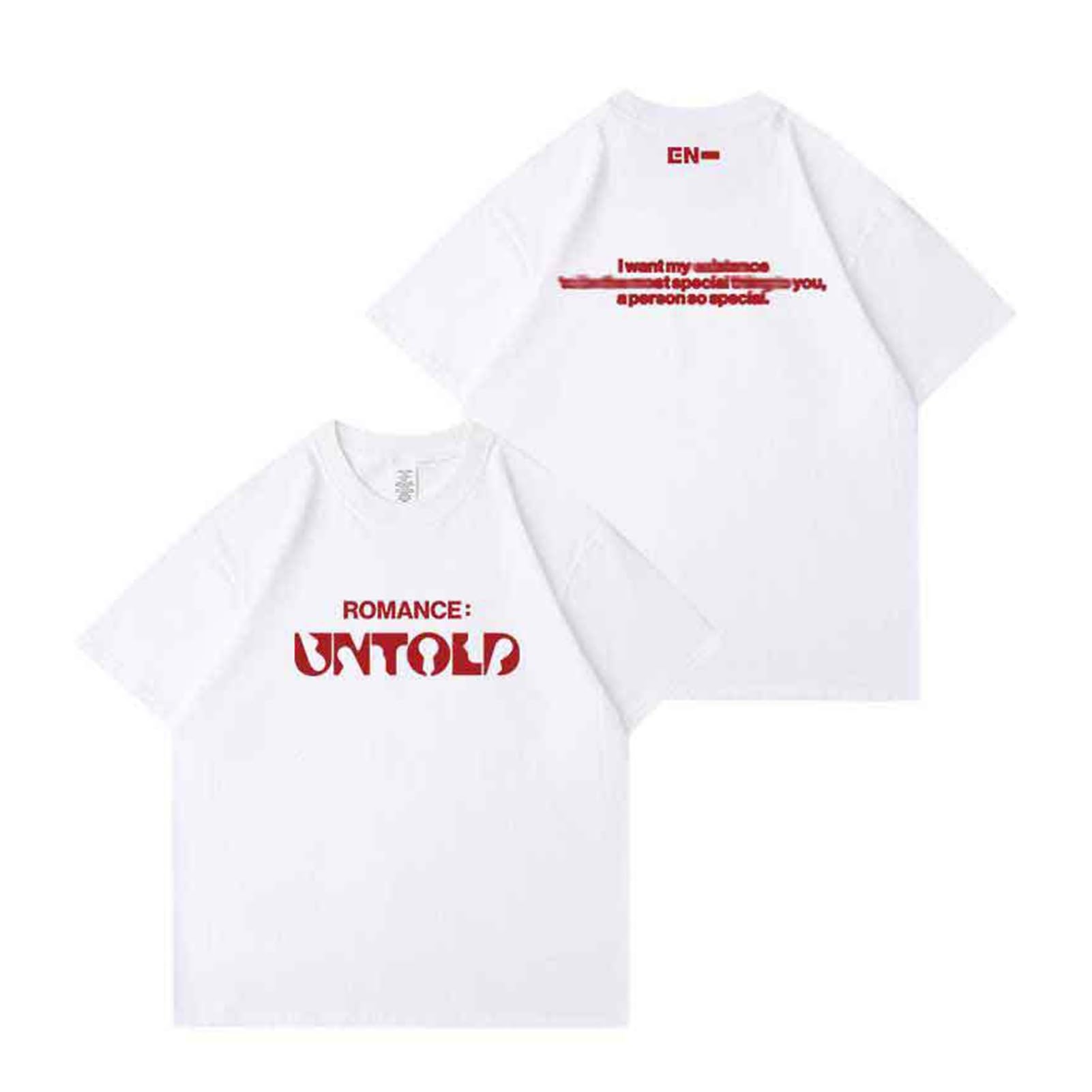 En Album RomanceUntold T-shirt K-pop 2024 Printed Tshirts High Streetwear Cotton Daily Tee Shirt