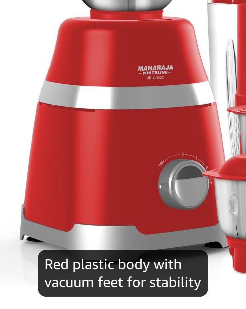 Buy Maharaja Whiteline Ultramax Elite(RED) Mixer Grinder,800W,4