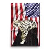 Ocelot American Flag Wall Poster