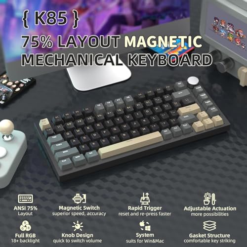 Clavier de jeu mécanique ATTACK SHARK K85 filaire 75% rétroéclairé RVB