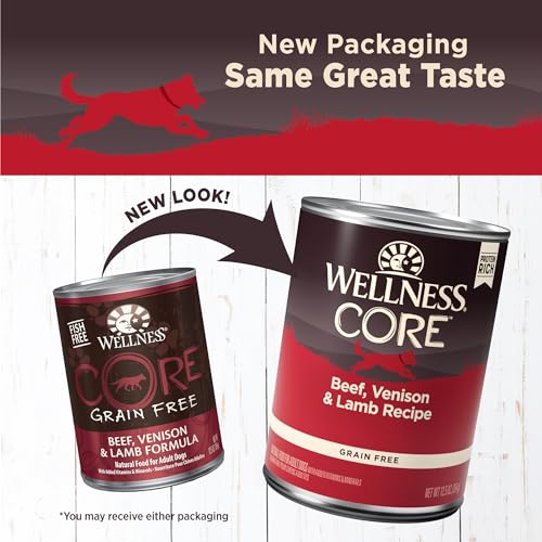 Wellness Natural Pet Food CORE Natural Wet Grain Free Canned Dog Food, Beef, Venison & Lamb, 12.5-Ounce Can (Pack of 12) - Image 3