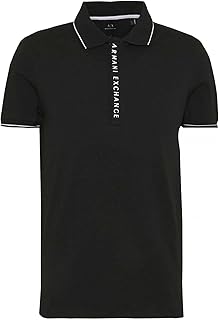 Armani Exchange Armani Exchange Mens Logo Zip Jersey Polo