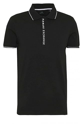 Armani Exchange Mens Logo Zip Jersey Polo
