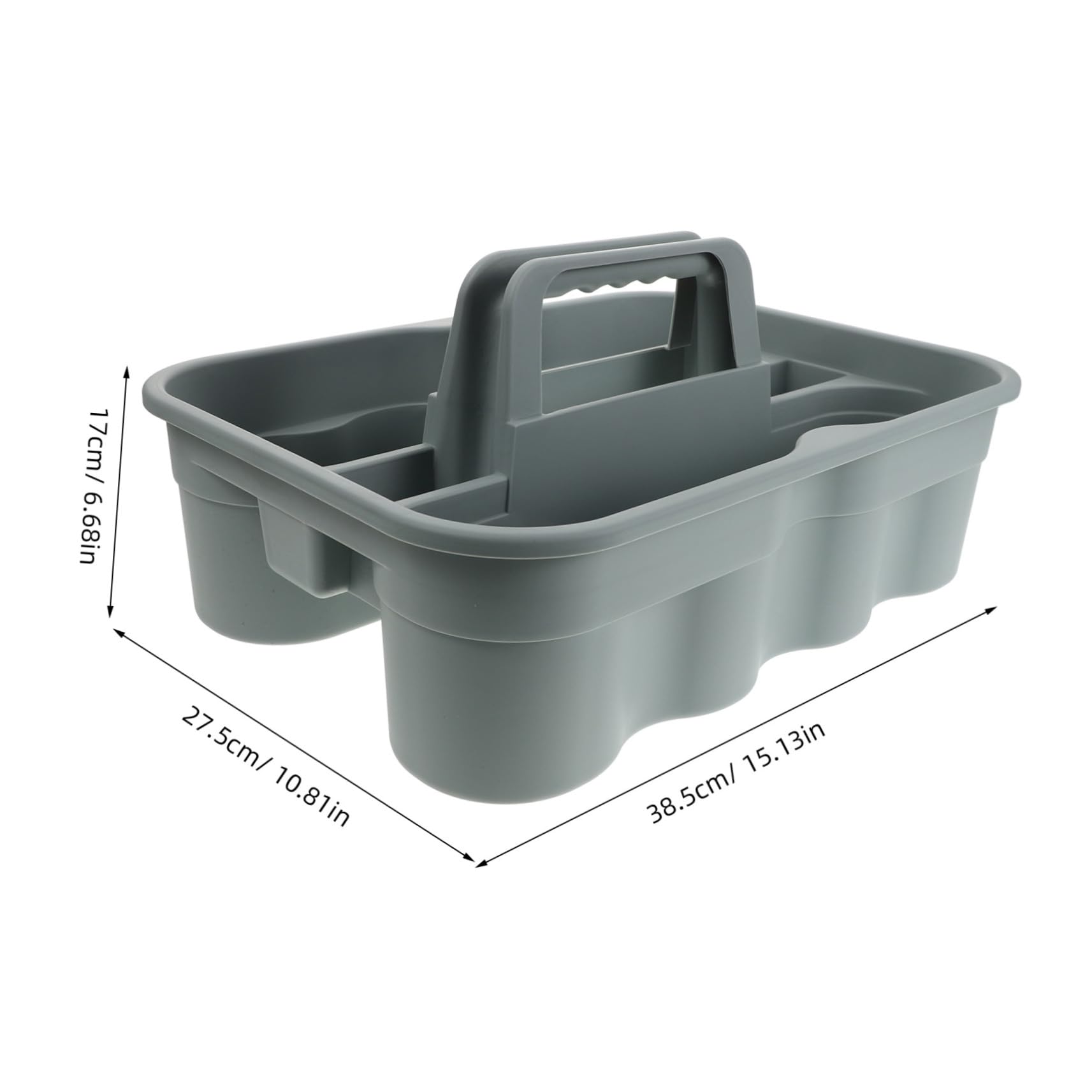 SOLUSTRE Portable Cleaning Tote with Dividers Plastic Storage Basket for Car Home Office