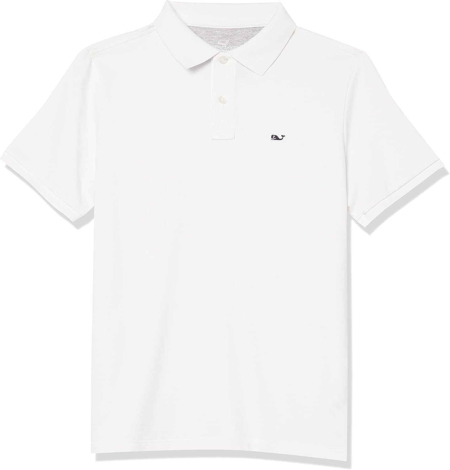 vineyard vines Boys' Edgartown Short Sleeve Pique Polo, White Cap, 5