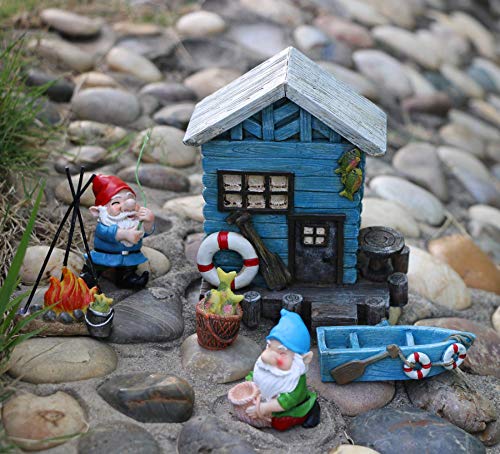 BangBangDa Miniature Fairy Garden Gnomes Decoration – Small Figurines Statue Accessories Gnome House for Outdoor Indoor Home Yard Patio Decor Ornaments Kit Fence Mushroom - Image 4