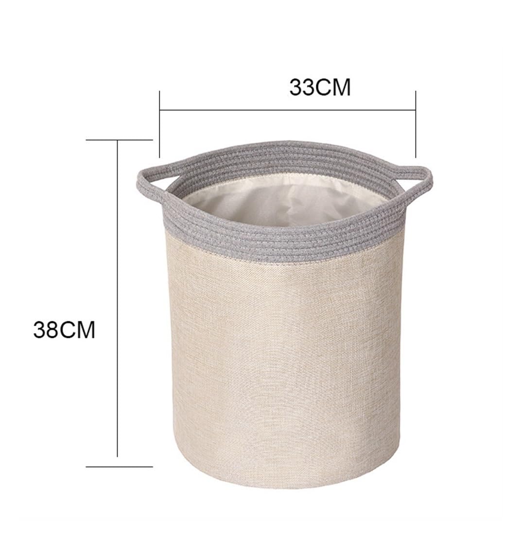 Cesto Portabiancheria Corda di Cotone Cesto Portaoggetti per Vestiti Sporchi Cesti per Biancheria Intrecciati per Decorazioni per La Casa per Pannolini Laundry Basket(C)
