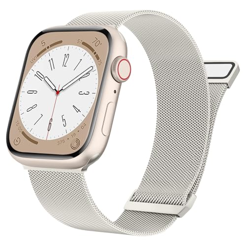 Image of Meliya Metal Straps Compatible for Apple Watch Strap 38mm 40mm 41mm 42mm 44mm 45mm 46mm 49mm Women Men, Adjustable Mesh Loop Magnetic Milanese Band for iWatch Series 10 9 8 7 6 5 4 3 2 1 SE