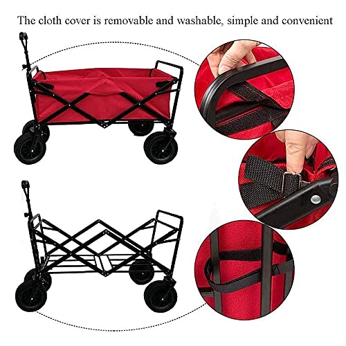 ZATTYDV Wäschewagen Handwagen Klappbarer Gartenwagen Hochleistungswagen Multifunktions-Einkaufswagen Für Outdoor-Camping-Fotografie Zugwagen Tragkraft 100 Kg/Grau – Bild 7