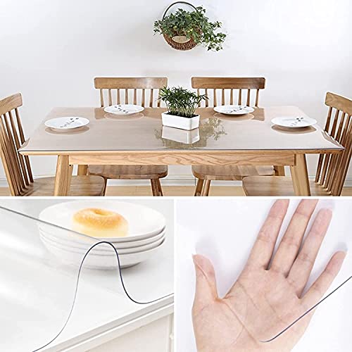 Tovaglia In PVC Trasparente 140x180 Cm – Impermeabile, Resistente All'Olio, Lavabile, Per Tavolo
